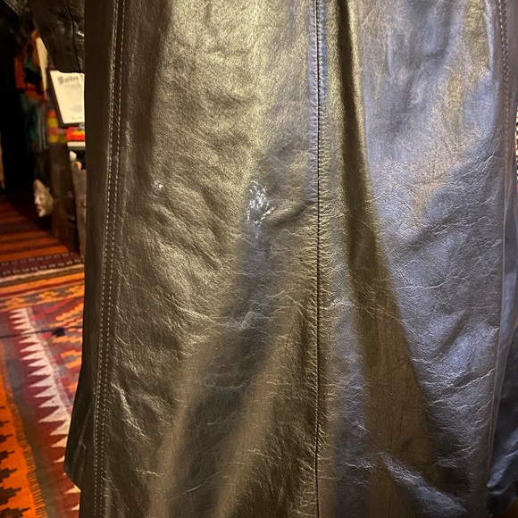 VTG WILSON’s Black Leather Long Jacket, size 8 - Picture 2 of 10
